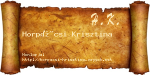 Horpácsi Krisztina névjegykártya