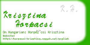 krisztina horpacsi business card